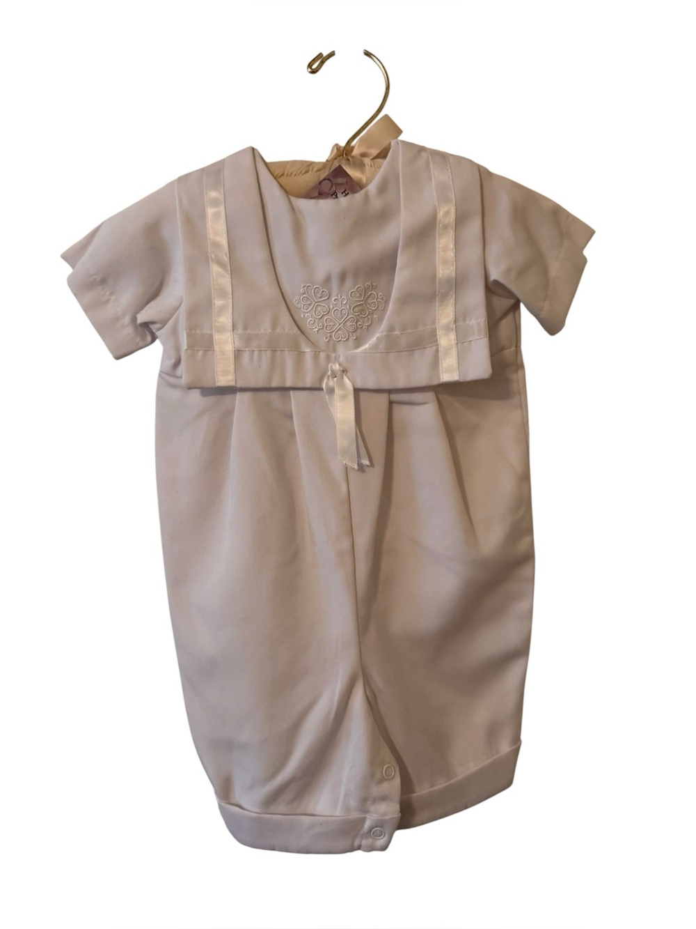 Baptismal Christening Suit Shamrocks, Sailor Hat and Shoes Size 6 month